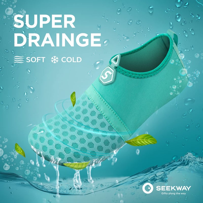 SEEKWAY Water Shoes Quick-Dry Aqua Socks Barefoot Slip-on for Beach Pool Swim River Yoga Lake Surf Women Men Black SK001 - Image 4